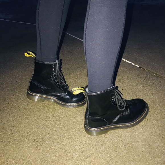 dr martens black shiny